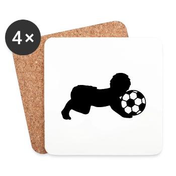 Soccer Ball Baby - Coasters (set of 4) - white - Front