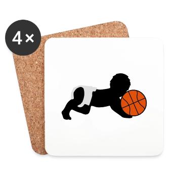 Born To Play Basketball Baby - Coasters (set of 4) - white - Front
