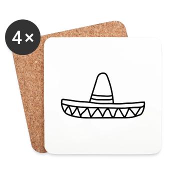 mexikaner sombrero lustig suedamerika siesta spani - Untersetzer (4er-Set) - Weiß - Vorne