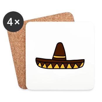 sombrero mexikaner lustig suedamerika siesta spani - Untersetzer (4er-Set) - Weiß - Vorne