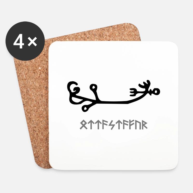 Wikinger Rune - Untersetzer (4er-Set) - Weiß