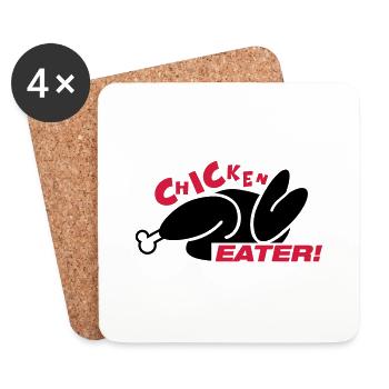 chicken_eater_gi2 - Coasters (set of 4) - white - Front