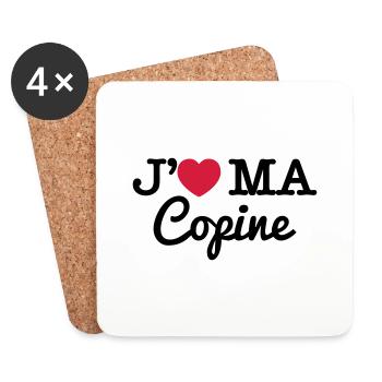 J'aime ma copine - Dessous de verre (lot de 4) - blanc - Devant