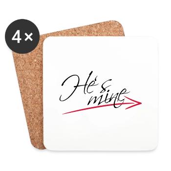Hes mine Arrow Design - Coasters (set of 4) - white - Front