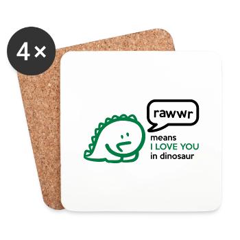 Rawr means I LOVE YOU in dinosaur - Untersetzer (4er-Set) - Weiß - Vorne