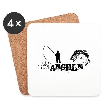 Angeln - Untersetzer (4er-Set) - Weiß - Vorne