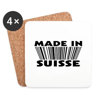 Made in suisse 3D code - Dessous de verre (lot de 4) - blanc - Devant