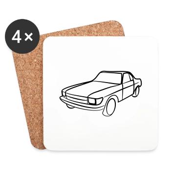 Oldtimer Vintage Tribal - Untersetzer (4er-Set) - Weiß - Vorne