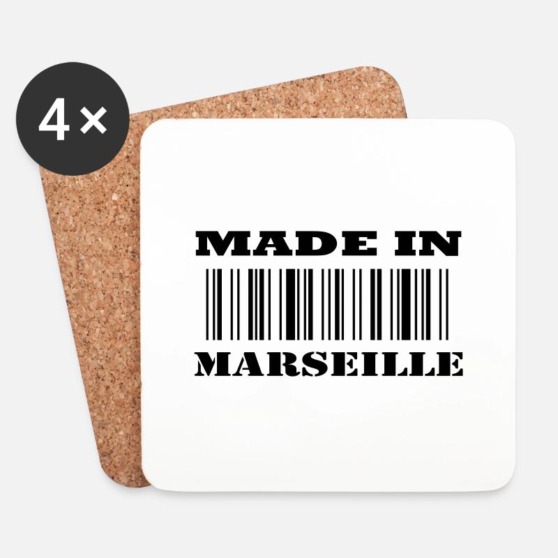 Made in MARSEILLE - Coasters (set of 4) - white