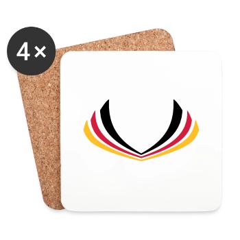 Germany stripe flag - Coasters (set of 4) - white - Front