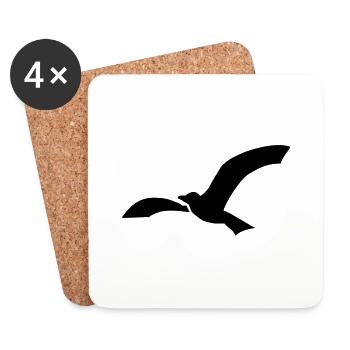 Seagull simple silhouette - Coasters (set of 4) - white - Front