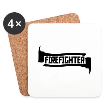 Firefighter Axt Logo - Untersetzer (4er-Set) - Weiß - Vorne