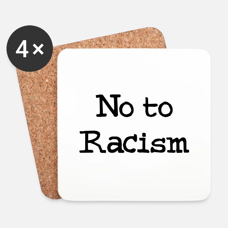 No To Racism - Untersetzer (4er-Set) - Weiß
