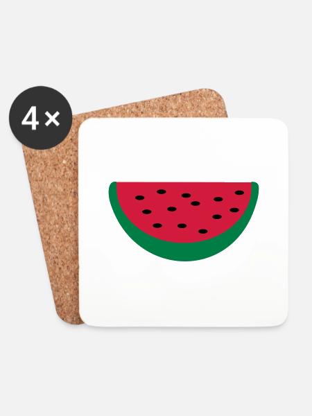 Melone - Untersetzer (4er-Set) - Weiß
