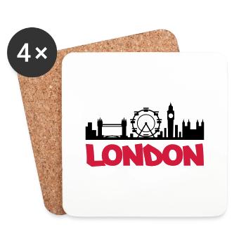 london_skyline - Dessous de verre (lot de 4) - blanc - Devant