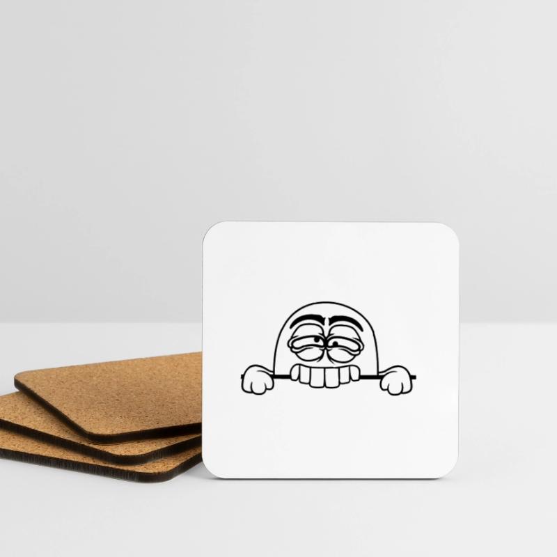 text field ghost bite shield wall keep spooky Coasters (set of 4)