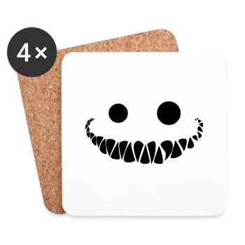 Monstre : Sourire qui fait peur - Dessous de verre (lot de 4) - blanc - Devant