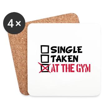 gym bodybuilder muscle d'entraînement poids - Dessous de verre (lot de 4) - blanc - Devant