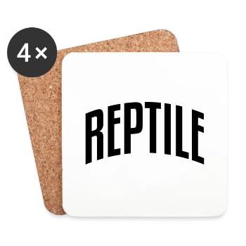 reptile stylish arched text logo copy - Coasters (set of 4) - white - Front
