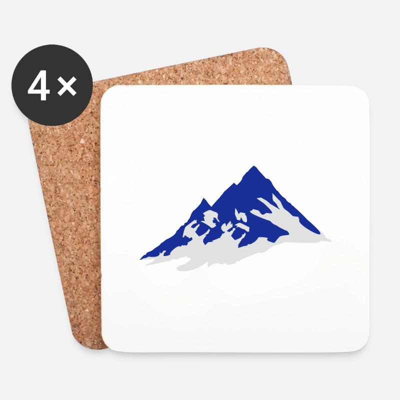 Berge, Berg - Untersetzer (4er-Set) - Weiß