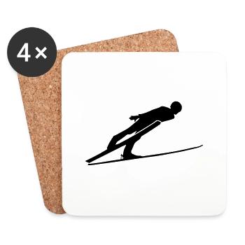 Ski Jumping - Untersetzer (4er-Set) - Weiß - Vorne