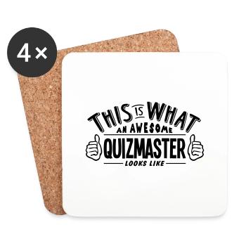awesome quizmaster looks like pro design - Coasters (set of 4) - white - Front