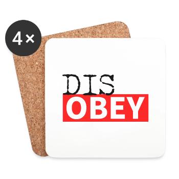 ungehorsam disobey nicht gehorchen - Untersetzer (4er-Set) - Weiß - Vorne