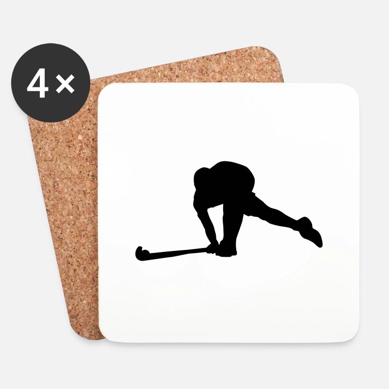 Feldhockey - Untersetzer (4er-Set) - Weiß