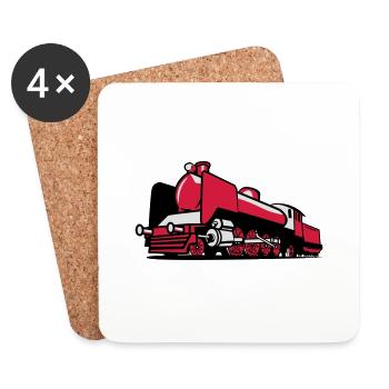 dampflok railroad tender - Coasters (set of 4) - white - Front