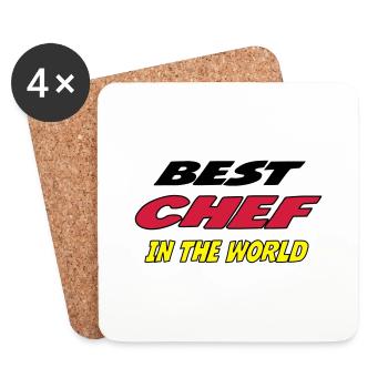 Best chef in the world - Dessous de verre (lot de 4) - blanc - Devant