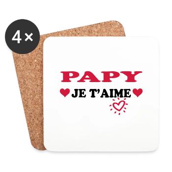 Papy je t'aime - Coasters (set of 4) - white - Front