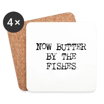 Butter By The Fishes - Coasters (set of 4) - white - Front