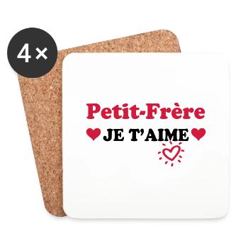 Petit-frère je t'aime - Coasters (set of 4) - white - Front