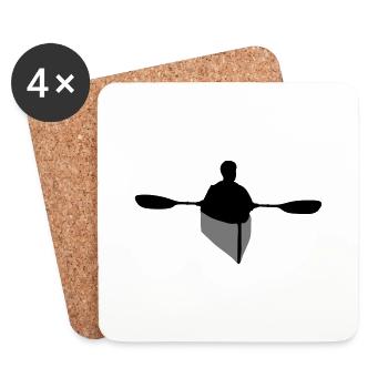 kajaking, paddling - Dessous de verre (lot de 4) - blanc - Devant