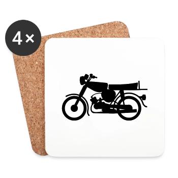 Simson ohne Fahrer - Untersetzer (4er-Set) - Weiß - Vorne