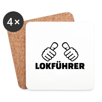Lokführer - Untersetzer (4er-Set) - Weiß - Vorne