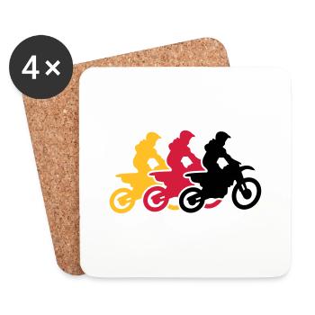 motocross - Untersetzer (4er-Set) - Weiß - Vorne