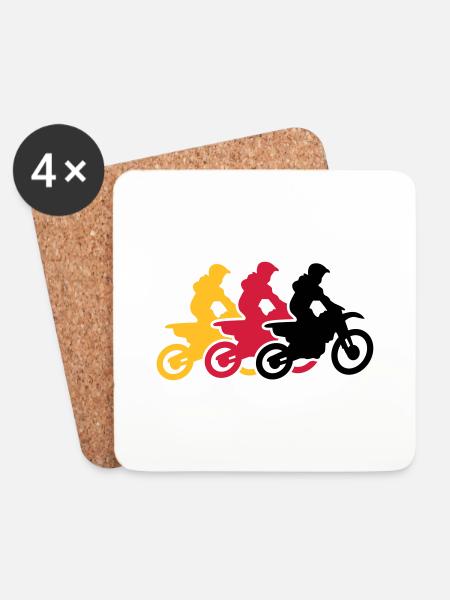motocross - Untersetzer (4er-Set) - Weiß