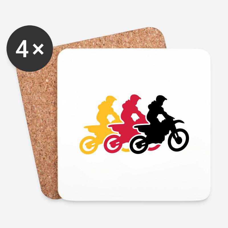 motocross - Untersetzer (4er-Set) - Weiß