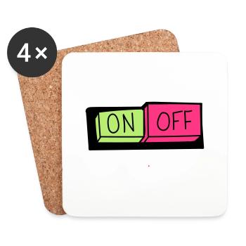 on und off button - Untersetzer (4er-Set) - Weiß - Vorne