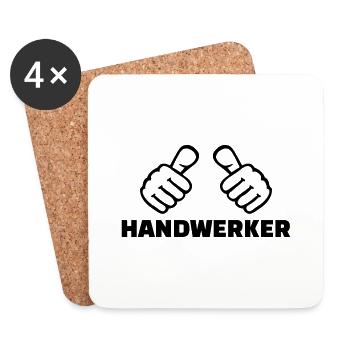 Handwerker - Untersetzer (4er-Set) - Weiß - Vorne