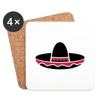 mexico_hut_02 - Dessous de verre (lot de 4) - blanc - Devant