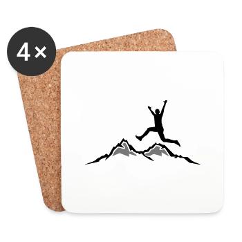 Sport - Berge Springen - Untersetzer (4er-Set) - Weiß - Vorne
