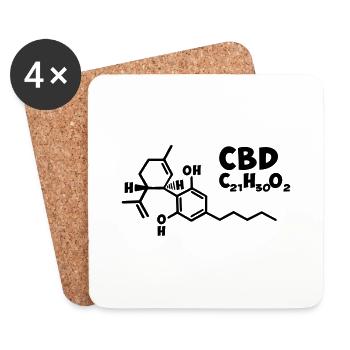 cbd - Dessous de verre (lot de 4) - blanc - Devant