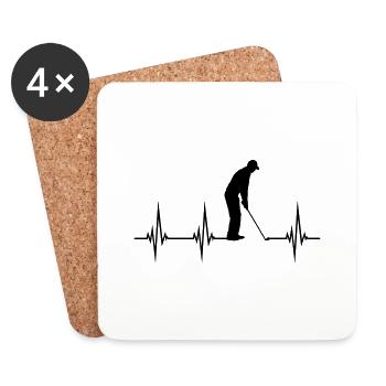 Puls EKG Golf - Untersetzer (4er-Set) - Weiß - Vorne