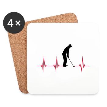 EKG Golf spielen - Untersetzer (4er-Set) - Weiß - Vorne
