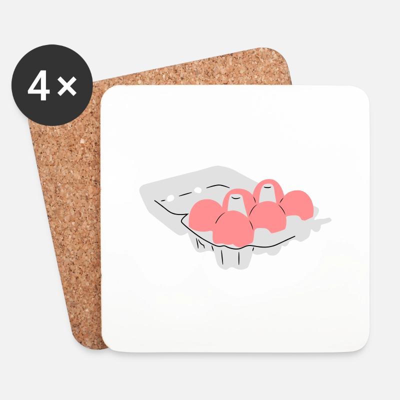 eier - Untersetzer (4er-Set) - Weiß