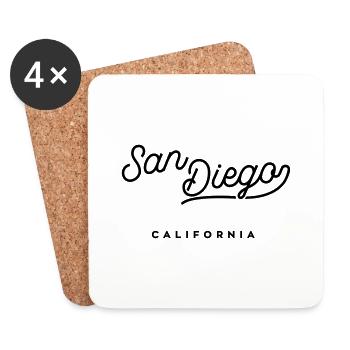San Diego - Kalifornien - Untersetzer (4er-Set) - Weiß - Vorne