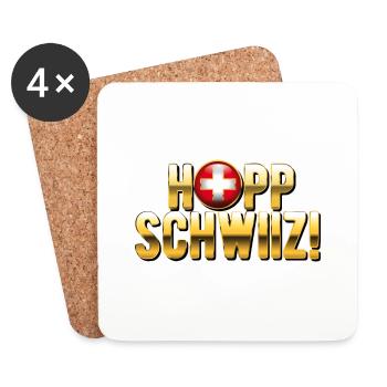 Hopp Schwiiz - Untersetzer (4er-Set) - Weiß - Vorne