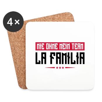 familia nie ohne mein team - Untersetzer (4er-Set) - Weiß - Vorne